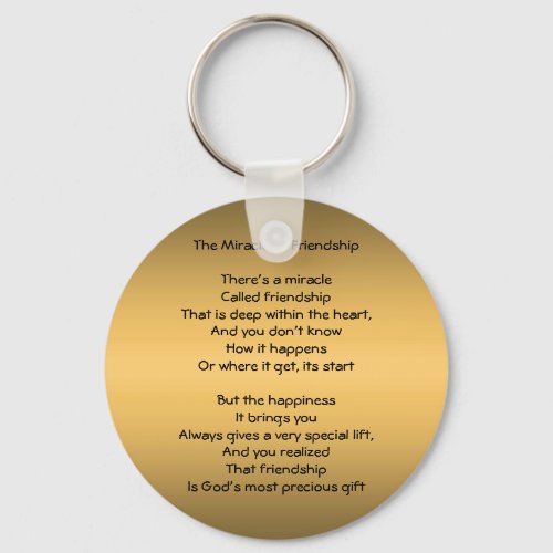 Miracle of Friendship Poem keychain