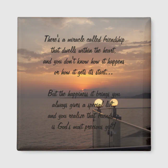 Miracle Of Friendship Poem Magnet | Zazzle