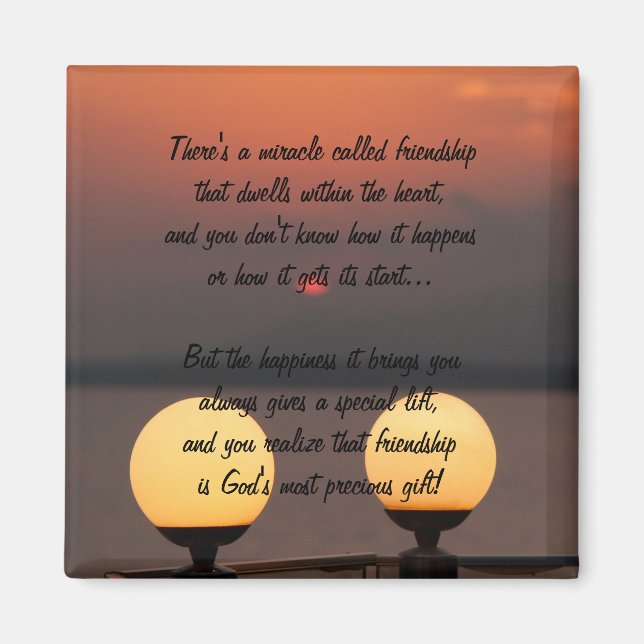Miracle Of Friendship Poem Magnet (Front)