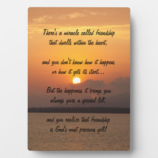 Miracle of friendship Poem Plaque