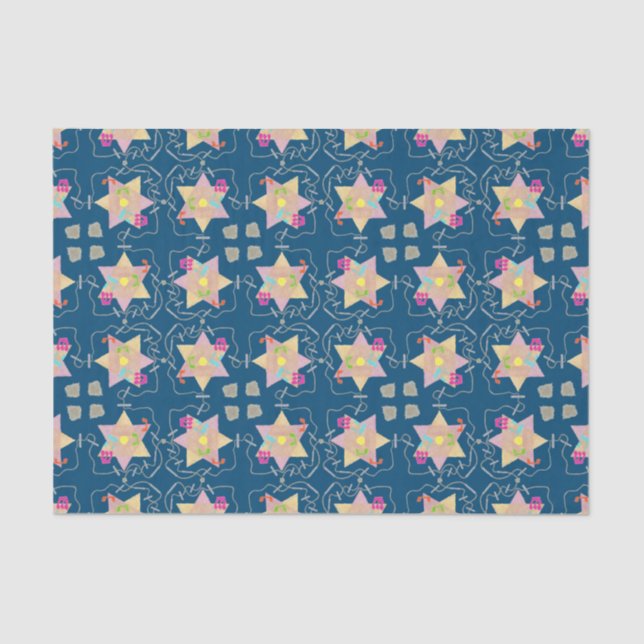 Miracle of Hanukkah Patterned Gift Tissue Paper (Front)