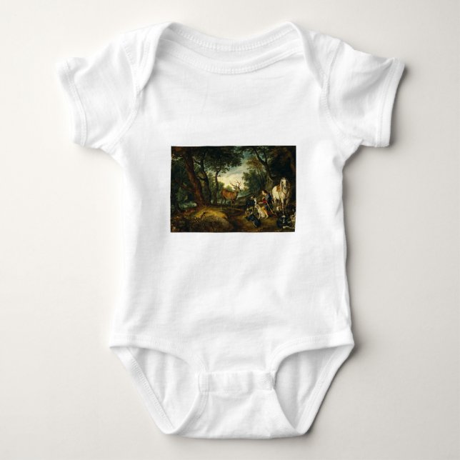 Miracle of Saint Hubert by Peter Paul Rubens  Baby Bodysuit (Front)