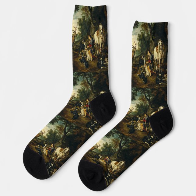 Miracle of Saint Hubert by Peter Paul Rubens  Socks (Left)