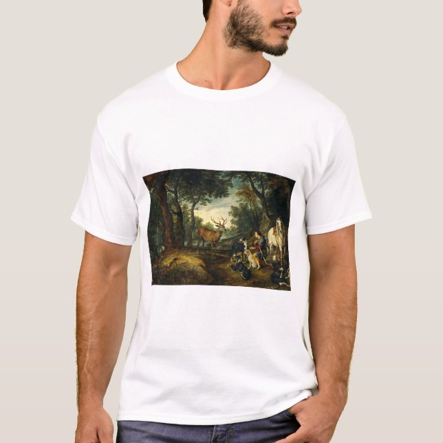 Miracle of Saint Hubert by Peter Paul Rubens  T-Shirt (Front)