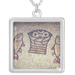 Miracle of the Bread and the Fishes Silver Plated Necklace