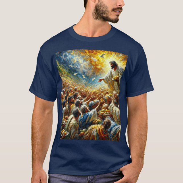 Miracle of the Multitude – Loaves & Fishes shirt  (Front)