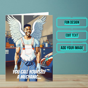 Miracle Worker Black Mechanic Birthday Card
