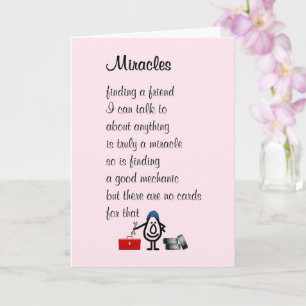 Miracles,  A Funny Thinking of You My Friend Poem Card