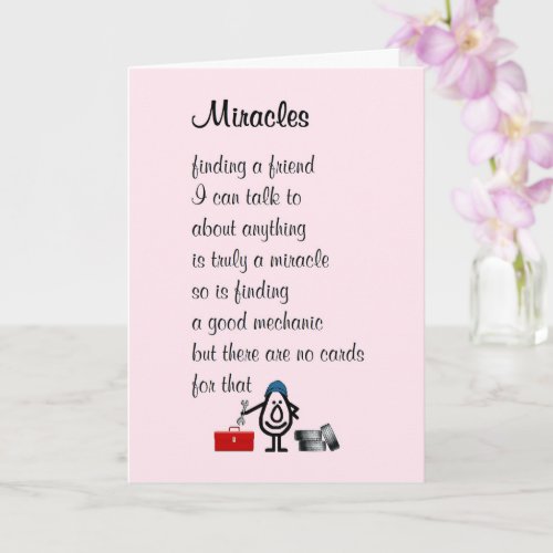 Miracles  A Funny Thinking of You My Friend Poem Card