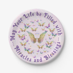 Miracles and Blessings Angel WIngs Paper Plates