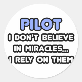 Miracles and Pilots Classic Round Sticker