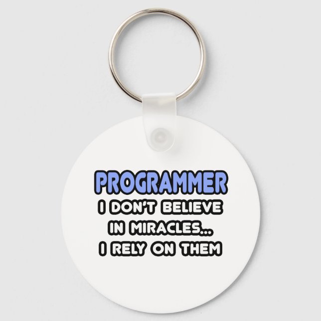 Miracles and Programmers Keychain (Front)