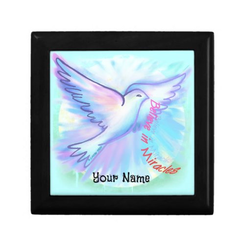 Miracles Dove Christian custom name gift box