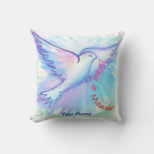Miracles Dove Christian Throw Pillow