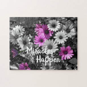 Miracles Happen African Daisy Inspirational Jigsaw Puzzle