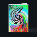 Miracles Happen Chanukah Cards<br><div class="desc">"Miracles Happen" Swirling whirlpool of color with a whirling menorah. Custom Chanukah cards --customize your own greeting inside.  Art on inside and out.</div>