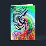 Miracles Happen Chanukah Cards<br><div class="desc">"Miracles Happen" Swirling whirlpool of color with a whirling menorah. Custom Chanukah cards --customize your own greeting inside.  Art on inside and out.</div>