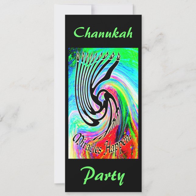 Miracles Happen Chanukah Party Invitations (Front)