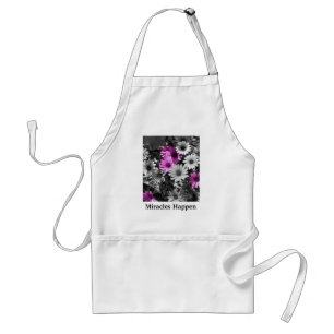 Miracles Happen Daisy Flowers Inspirational Adult Apron
