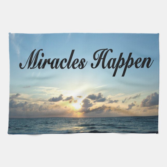 MIRACLES HAPPEN KITCHEN TOWEL (Horizontal)