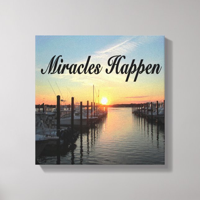 MIRACLES HAPPEN SUNSET PHOTO DESIGN CANVAS PRINT (Front)