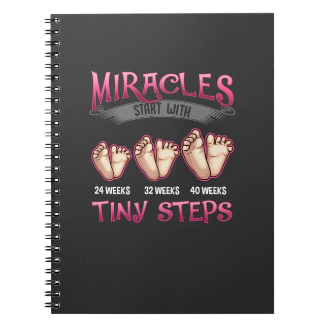 Miracles Start With Tiny Steps Nicu Nurse Life Notebook (Front)