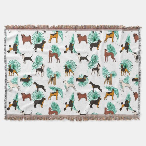 Miracles with paws Tropical Cute Quirky Dog Pets  Throw Blanket