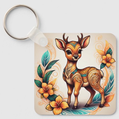 Miraculous Baby Deer Art Keychain