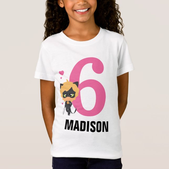 Miraculous Cat Noir Chibi Birthday T-Shirt (Front)