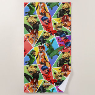 Miraculous Colorful Character Pattern Beach Towel