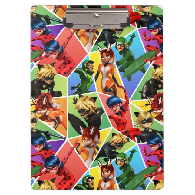 Miraculous Colorful Character Pattern Clipboard (Front)