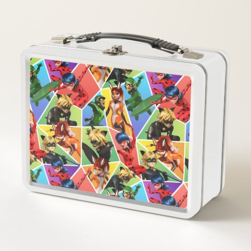 Miraculous Colorful Character Pattern Metal Lunch Box