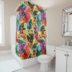 Miraculous Colorful Character Pattern Shower Curtain