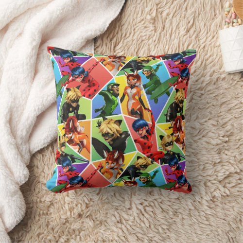 Miraculous Colorful Character Pattern Throw Pillow