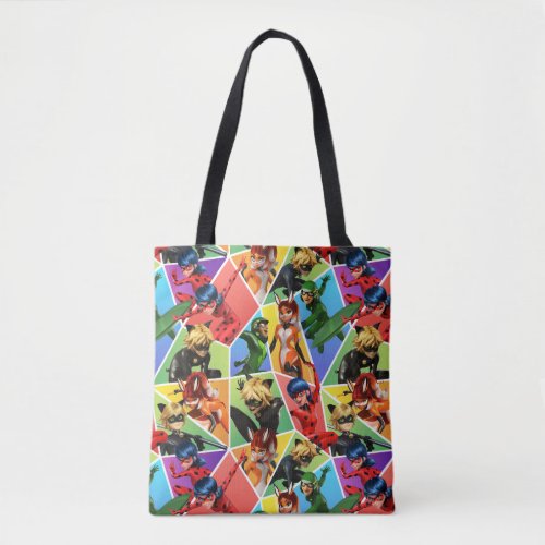 Miraculous Colorful Character Pattern Tote Bag