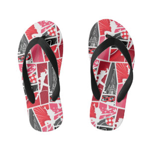 Miraculous Comic Ladybug Paris Pattern Kid's Flip Flops