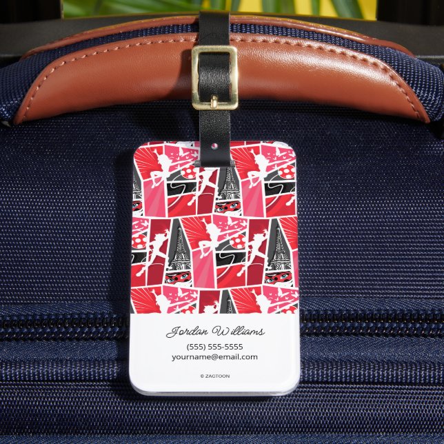 Miraculous Comic Ladybug Paris Pattern Luggage Tag (Front Insitu 2)
