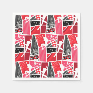 Miraculous Comic Ladybug Paris Pattern Napkins