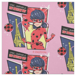 Miraculous Comic Ladybug Parisian Way Fabric