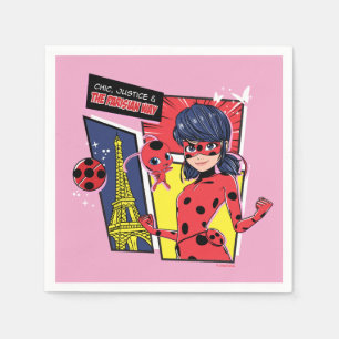 Miraculous Comic Ladybug Parisian Way Napkins