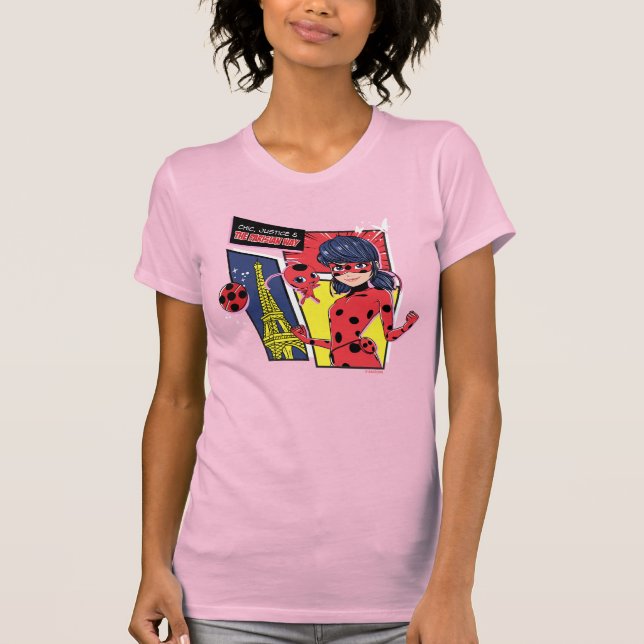 Miraculous Comic Ladybug Parisian Way T-Shirt (Front)