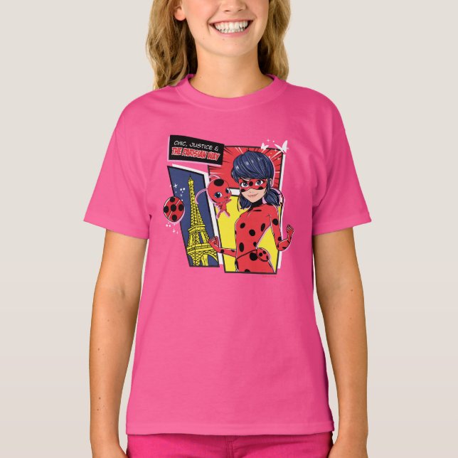 Miraculous Comic Ladybug Parisian Way T-Shirt (Front)
