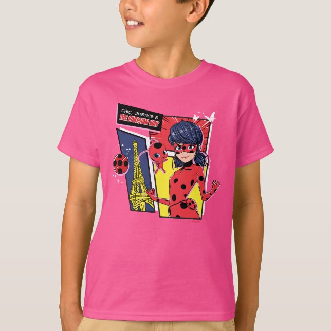 Miraculous Comic Ladybug Parisian Way T-Shirt (Front)