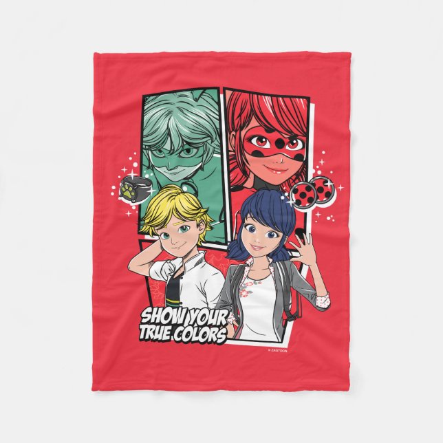 Miraculous Comic Marinette & Adrien True Colors Fleece Blanket (Front)