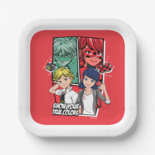 Miraculous Comic Marinette & Adrien True Colors Paper Plates