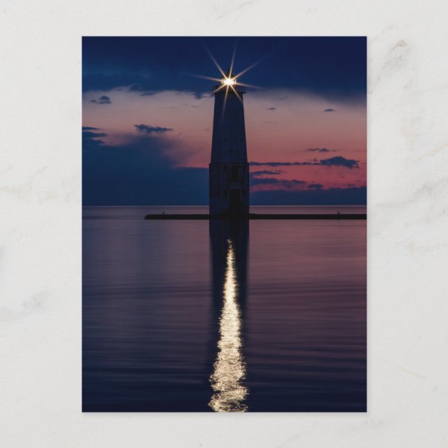 Miraculous Evening at Frankfort Light Postcard (Front)