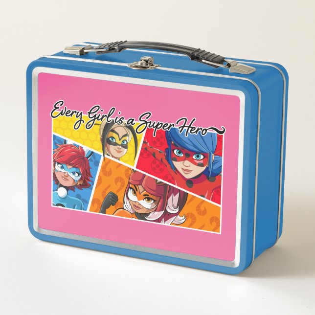 Miraculous Every Girl is a Super Hero Metal Lunch Box (Front)