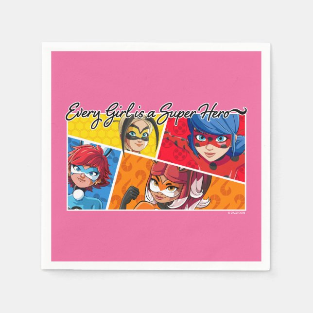 Miraculous Every Girl is a Super Hero Napkins (Front)