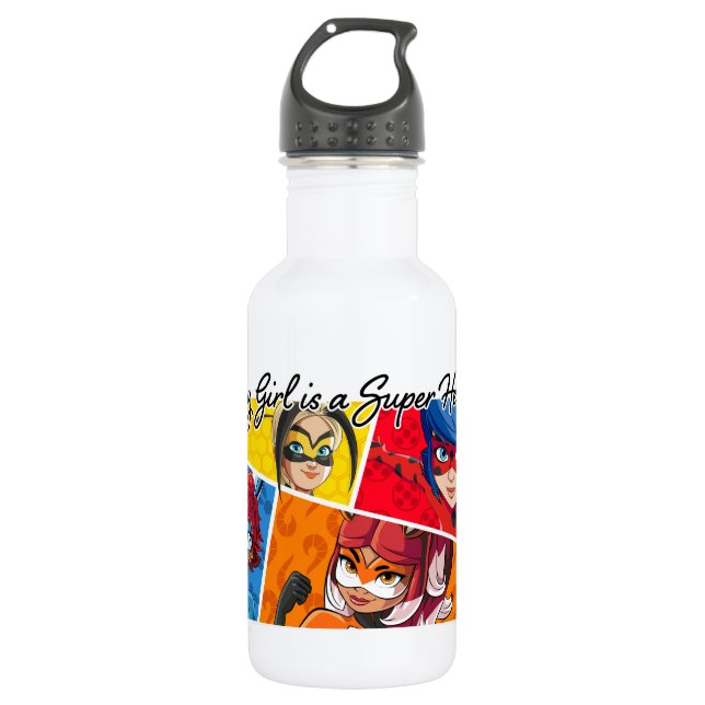 Miraculous Every Girl is a Super Hero Stainless Steel Water Bottle (Front)