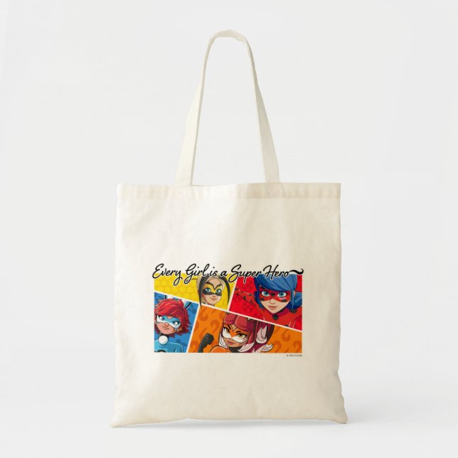 Miraculous Every Girl is a Super Hero Tote Bag (Front)